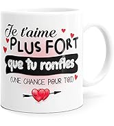 Mug Humour Amour Tu Ronfles Tasse Message drôle Idée Cadeau Original pour Ami Couple Amoureux Col...
