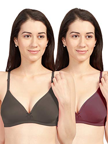 Image of SONARI Omania Womens Non-Padded Cotton Polyester Bras - Solid, Non-Wired, Medium Coverage, Hand Washable (Pack of 2)