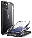 i-Blason Ares Case for iPhone 13 6.1 inch (2021 Release), Dual Layer Rugged Clear Bumper Case with Built-in Screen Protector(Black)