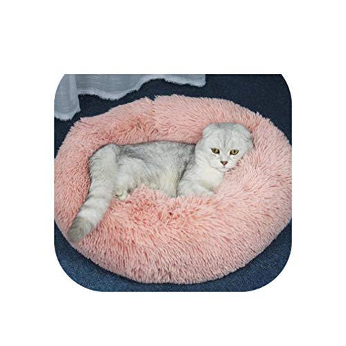 Pet Dog House Fleece Cat Bed Pet Lounger Cushion Kennel Puppy Mat Small Medium Dogs Mattress Pet Sofa Kennel Plush Mat Cozy Nest,Pink,70cm