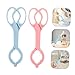 IWOWHERO 2pcs Baby Bottle Clip Set for Infants Detachable Feeding Bottle Clamp Anti-Slip Tong Comfortable to Hold Design for Travel and Home Use