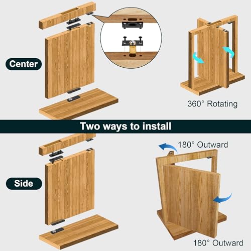 Hfcenxie HFCEN031 Hidden Door Hinge,Heavy Duty Door Hinge,Pivot Hinge,570Lbs Load-Bearing,Solid Stainless Steel,Swinging Pivot Hinge 360°Rotation,Hidden Door Hardware thumb #4
