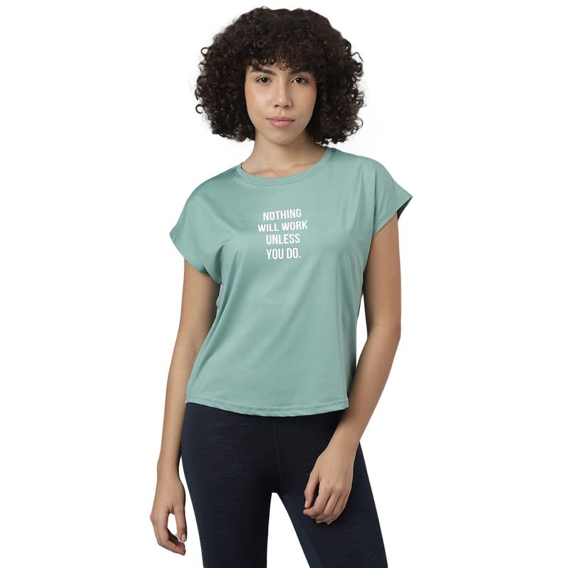 mkh Women Polyester Green Relaxed Dry-Fit T-Shirt-picture-14