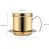 Stainless Steel Drip Coffee Filter Maker Vietnamese Drip Coffee Pot Infuser Ideal for on the/home (Gold)