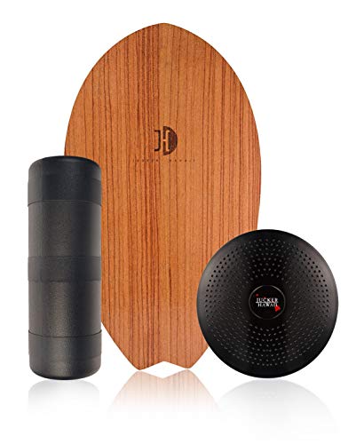 JUCKER HAWAII Balance Board Homerider Surf Rosewood – Tabla de Equilibrio Balance Trainer Set con Roleau y cojín