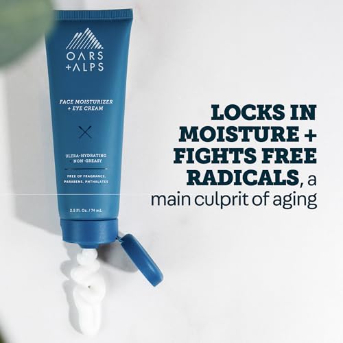 Oars + Alps Anti-Aging Face Moisturizer & Eye Cream, Hydrating Skin Moisturizer with Shea Butter and Jojoba Oil, Lightweight, Non Greasy, Vegan, Gluten Free