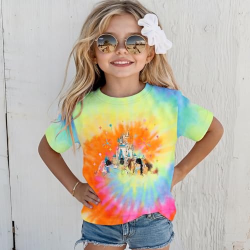 Ritatte Magic Shirts for Toddler Girls Princess Magical Kingdom T-Shirt Kids Cute Castle Holiday Vacation Summer Tees Tops(Yellow Blue,2-3T(90)) — view 3
