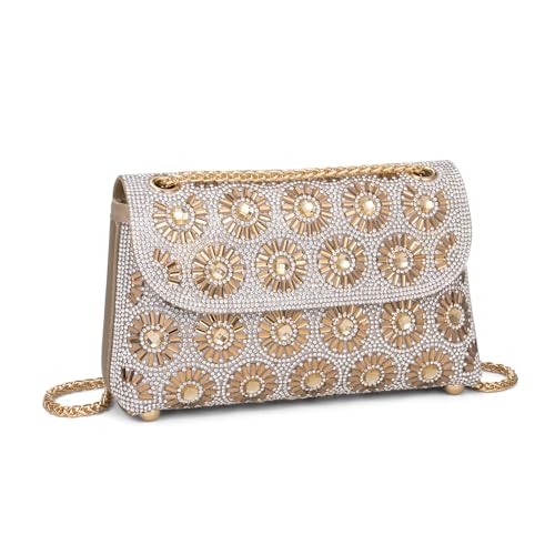 Sac à bandoulière avec chaîne scintillante et finitions haute joaillerie