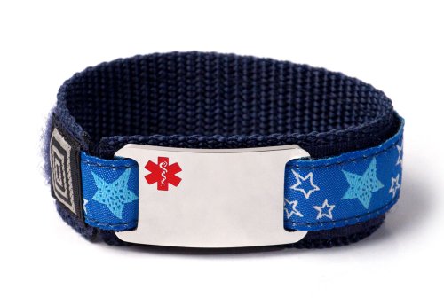 Customized Children Medical Alert ID Bracelet for Kids with Red Emblem and Adjustable