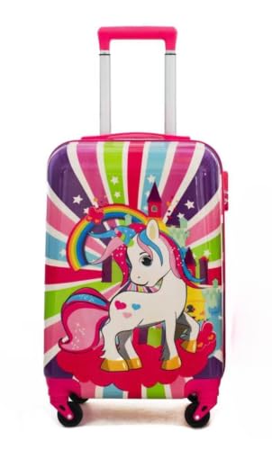Image of ADSON Abs Kids Trolley 360 Rotating Luggage 360 Degree Wheels Princess Non-Breakable 20 Inch Kids Hardsided Suitcase with 4 Wheels, 360 Degree Wheel Travel Trolley Bag