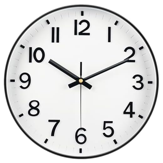 Mabpedo Black Wall Clock, 8 Inch Wall Clocks Battery Operated, Round Modern Non Ticking Silent item
