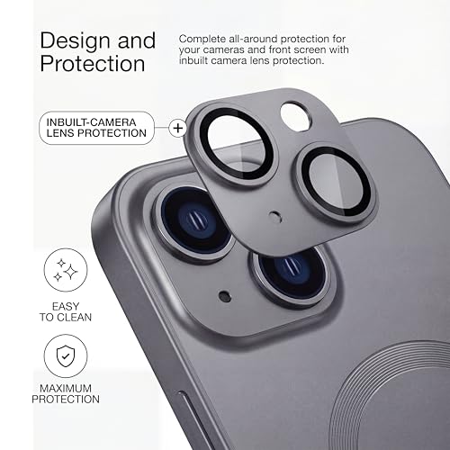 Image of amazon basics Premium Mag-Safe Case for iPhone 13 | Shockproof & Anti-Scratch Cover | Soft Silicone with Wireless Charging | Camera Lens Guard - Gray