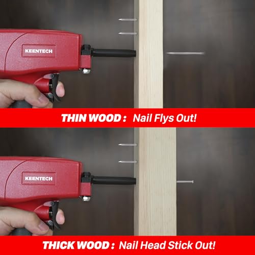 KEENTECH Pneumatic Nail Remover, Professional Heavy Duty Air Punch Nailer, Denailer Air Gun with Dual Safety Trigger for Straight and Bent Nail, 9-16 Gauge nail removal gun for Wood Workpieces, Pallet - Image 4