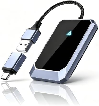 Aswoema Android Auto Wireless Adapter - Instant Connection, Gray | Carplay wireless adapter, Converts Wired to Wireless, Compatible with Android 10+ & Cars from 2015