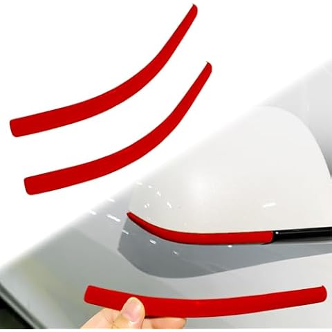 YJMOTOR Fit Ttesl Model Y Side Mirror Trim Strip Compatible with Model Y 2017-2023 2024 Protect Side Mirror Trim Cover ABS Exterior Accessories(Red) Cover