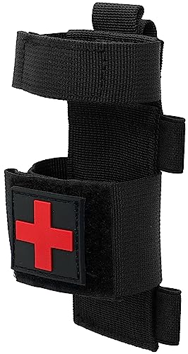 YONCONO Taktisk Molle Tourniquet hållare, bärbar militär första hjälpen utrustning fodral ficklampa förvaring trauma medicinsk skjuvning påse (svart)