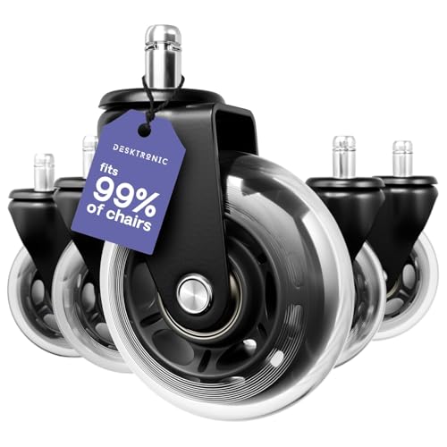 Desktronic Castor Wheels – Set of 5 – Rubber Replacement Wheels for Furniture & Office Chairs – Durable & Smooth Rolling – Black, 250kg Capacity, 11x22mm – Safe for All Floors, Black (NOT 1KEA) Desktronic Castor Wheels – Set of 5 – Rubber Replacement Wheels for Furniture & Office Chairs – Durable & Smooth Rolling – Black, 250kg Capacity, 11x22mm – Safe for All Floors, Black (NOT 1KEA)