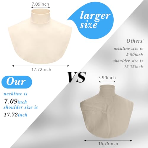 Image of Cutecrop Turtleneck Dickey Extra Large Fake Collar Detachable Dickey Collar Half Mock Turtleneck for Men Women