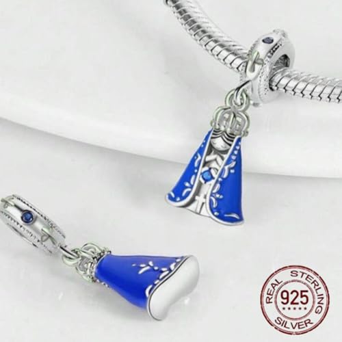 Berloque prata Nossa Senhora Aparecida com Dourado - joia Religiosa - Delicada e Elegante Santinha