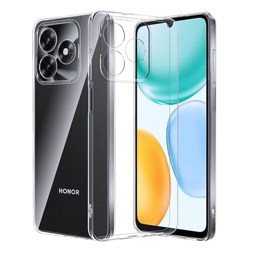 FDHYFGDY Cover per Honor X5c/X5c Plus Custodia per Telefono, Anti-Ingiallimento e Antiurto, Ultra Sottile Morbido in TPU Custodia Protettiva -Trasparente