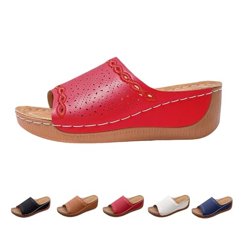 2025 Women's Comfortable Orthopedic Sandals,Arch Support Wedge Sandals,Breathable Summer Platform Walking Slides