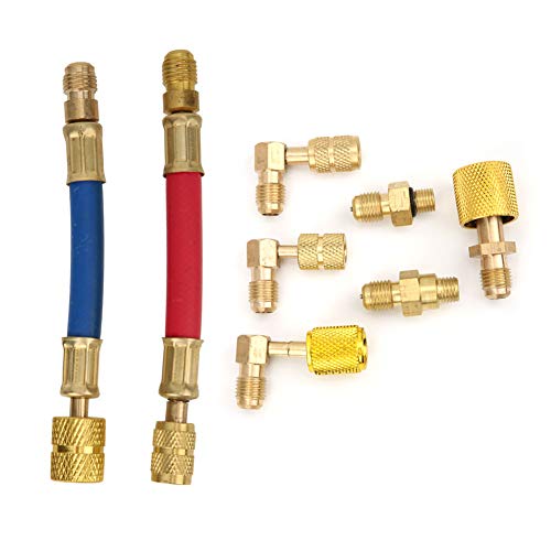 Adaptador de aire acondicionado conector múltiple de latón 8 piezas miniatura 2