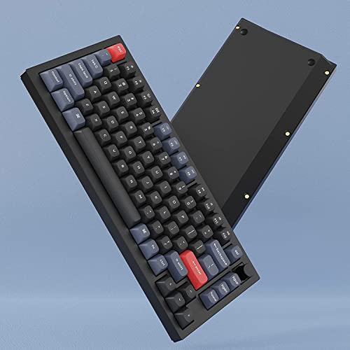 Image of Keychron Q1 QMK /VIA Mechanical Wired Keyboard Knob Version, Hot-Swappable 75% Layout Custom Programmable Macro with Gateron G Pro Red Switch, Double Gasket, PBT Keycaps for Mac Windows Linux