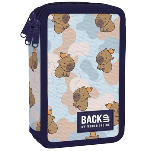 Trousse pour filles et garçons trois zips grand volume Cochon d'eau PASO
