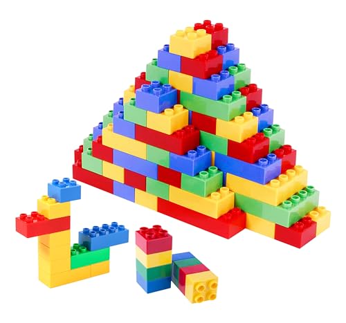 Neez Gro&szlig;e Bausteine Set ab 3 Jahre &ndash; 150 Teile Steckbausteine aus Plastik f&uuml;r Kinder &ndash; Baukl&ouml;tze f&uuml;r Kreativen Spielspa&szlig; (Mehrfarbig)