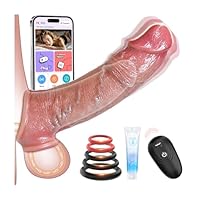 Penishülle Dildo Sex Spielzeug für die Männer - Penis Sleeve Vibrator Sexspielzeug für Paare Frauen Extreme Penisring Penisverlängerung mit 10 Vibrationsmodi, App Hodenringe Penismanschetten Toys