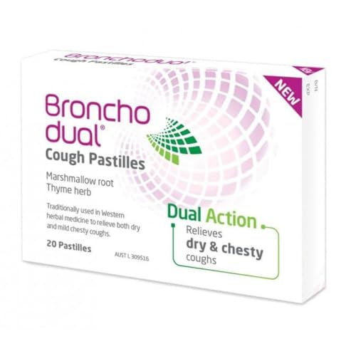 Bronchodual Cough Pastilles with Marshmallow Root and Thyme ? Relieve Chesty Coughs and Loosen Mucous ? Pack of 20 Pastilles