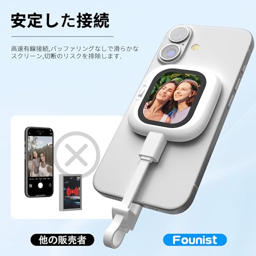 undefined Vlogmate Mini Phone用自撮りモニター,自撮りスクリーン 超薄型 iPhone背面カメラモニター スマホ Vlog用モニター画面 高精細外部ディスプレイ Vlog記録/ビデオ録画/ライブ配信/TikTok撮影に最適 の商品画像 2