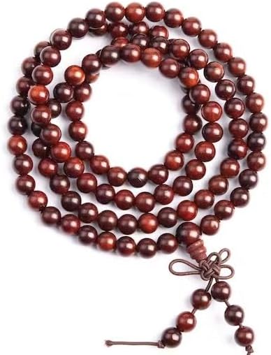Mahogany Red Rosewood Stone Mala Beads, 108 Mala Necklace, Knotted Mala, WWG Necklace, Yoga Jewelry Meditation Beads Spiritual Jewelry Boho Jewelry
