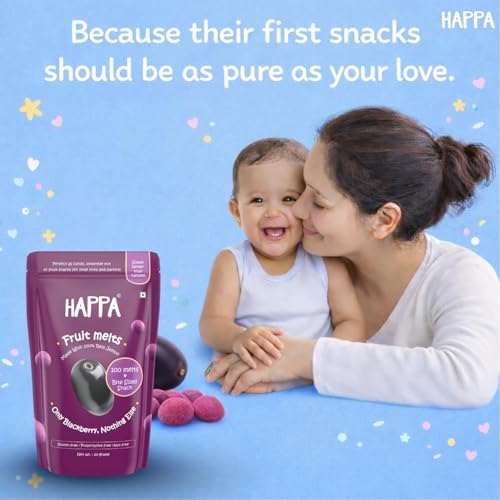 Image of Happa Jamun Melts | 100% Fruit Candy for Babies, Kids & Adults | No Added Sugar, No Colours, No Artificial Flavours | Melt-in-Mouth | Single Ingredient | 8M+ | 20g Pack of 3