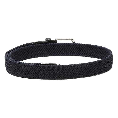 Image of LOUIS STITCH Men's Braided Elastic Stretch Belt with Leather Tipped End Stretchable Canvas Waist Band for Men Women Boys Girls Unisex (Width 3 cm) (BE-EL)