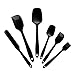 Price comparison product image Silicone Spatulas Set of 6 Including Cake Spatula Silicone Brush,Silicone Spoon,Silicon Spatulas for Cooking,Non-Stick, Baking Tools Silicone Cooking Kitchen Utensils (Black)