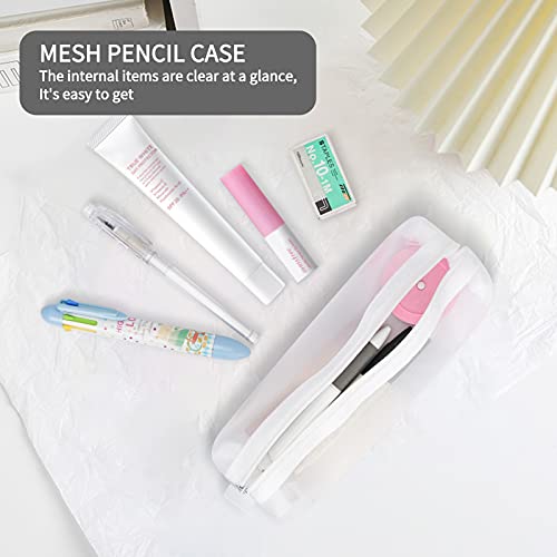Colorlife Mesh Pen Bag, 3 Pack Zipper Mesh Pouch, Multifunctional Clear Pencil Case Organizer Stationery Storage Bag For Office Supplies Cosmetics Makeup Travel Accessories #TOP3