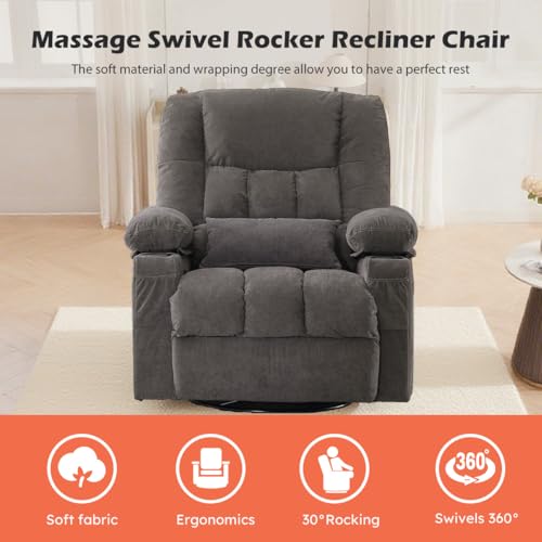 Sillón reclinable gris con estructura metálica miniatura 6
