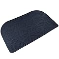 TOONOW Indoor Doormat Front Door Mat,30"x18", Low-Profile Machine Washable Kitchen Rug, Absorbent Mud Half Round Entrance Mat for Outdoors, Bathroom, Patio, Bedroom, Navy