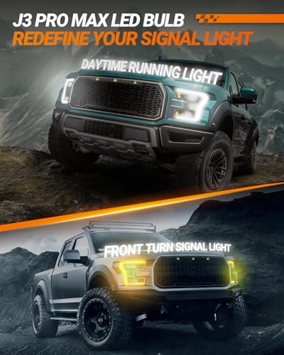 Image of SEALIGHT 7443 7440 LED Bulb Switchback Dual Color (White /Amber), 7444 T20 LED Light With Turbo Fan, Amber For Turn Signal Blinker,White For Daytime Running Light, Anti Hyper Flash (Pack of 2)