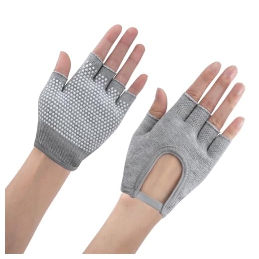 ZLLkeji Guantes de Yoga Antideslizantes para Mujer Guantes de Entrenamiento Transpirables Cómodos Guantes Sin Dedos para Pilates, Danza, Yoga Aéreo, Fitness, Gimnasia Gris…