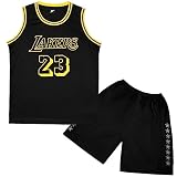 Mupopy Kleine Jungen 2er-Set Basketball Trainings Jersey and Pants, Basketball Kleidung Kinder, Jungen Basketball Trikot Kinder Basketball Weste Kinder(Schwarz, 2XL)