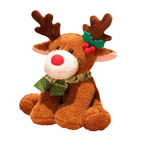 Sanvpwsan Cuddly Christmas Reindeer Plush Toy 32CM Soft Plush Pillow Xmas Plushies Deer Soft Toy Christmas Plush Collection Gifts for Girls Boys Kids Xmas Decoration