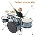 Senfot Drum Set for Musical Instruments, AD-300 Five Piece Drums with Bass Drum, Tom-Tom, Snare, Cymbals, Hi-Tone Drum, Sticks, Base Pedal and Stool, Beginner Set (Blue, 5-Piece)