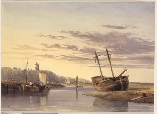 Tableaux d'Art Bateaux de pêche port de Rye par un artiste célèbre impression premium 60x90