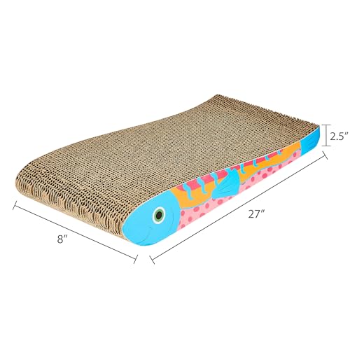 Rascador para gato de cartón forma pez 3 unidades miniatura 6
