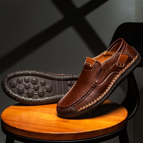 Men Slip On Orthopedic Leather Work Loafers Casual Arch Support Outdoor Walking Shoes Comfortable Lightweight Driving Flat Dress Shoes for Men2