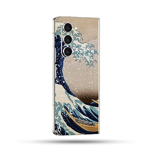 Image of MightySkins Skin Compatible With Samsung Galaxy Z Fold 5 Full Wrap - Great Wave Of Kanagawa | Protective, Durable, and Unique Vinyl Decal wrap cover | Easy To Apply and Change Styles | Made in the USA