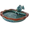 Sunnydaze Glazed Ceramic Fish 7-Inch Outdoor Water Fountain - Electric Submersible Pump with Adjustable Flow - Aqua and Brown