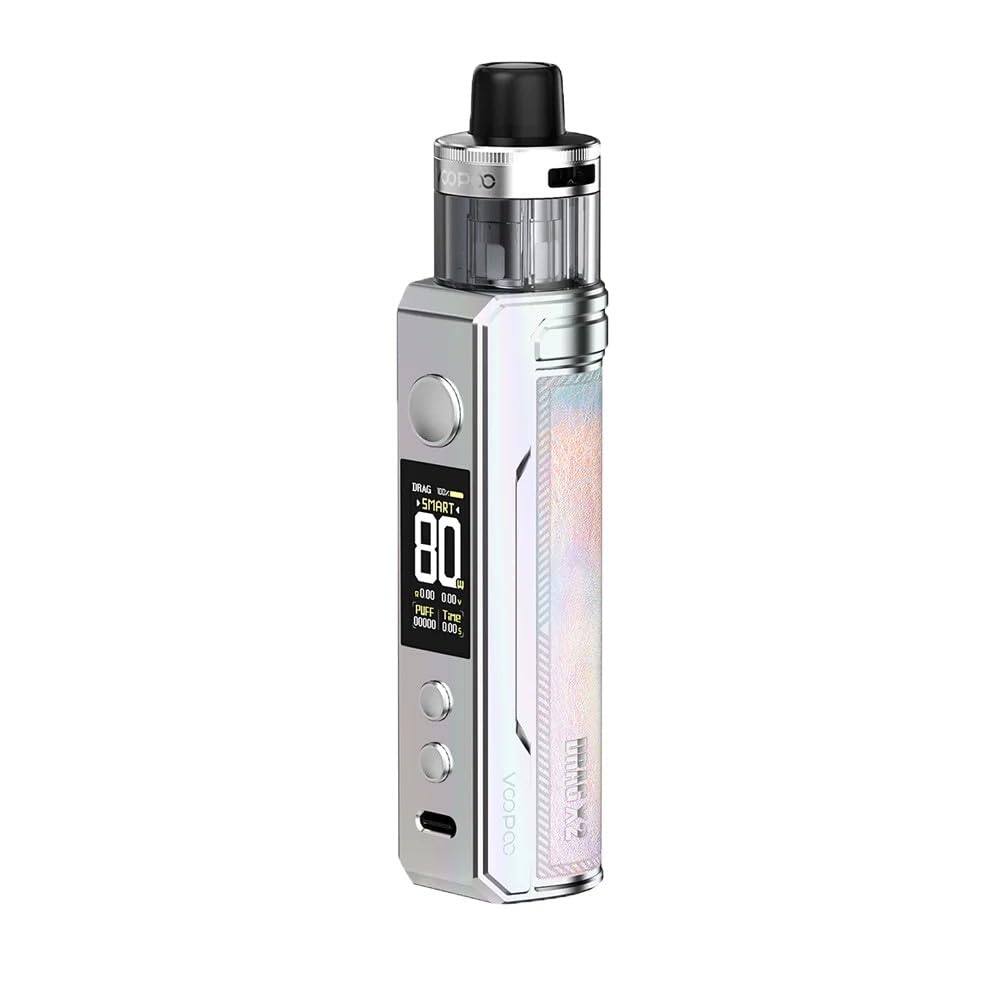 VOOPOO DRAG X2 Vape Pod Kit PnP X Platform, [100 ml Coil Lifespan] 80W  Adjustable Power, Classic Leather-Metal Design and Powerful Performance  [BATTERY NOT INCLUDED] NO NICOTINE (Colorful Silver): Amazon.co.uk: Health &